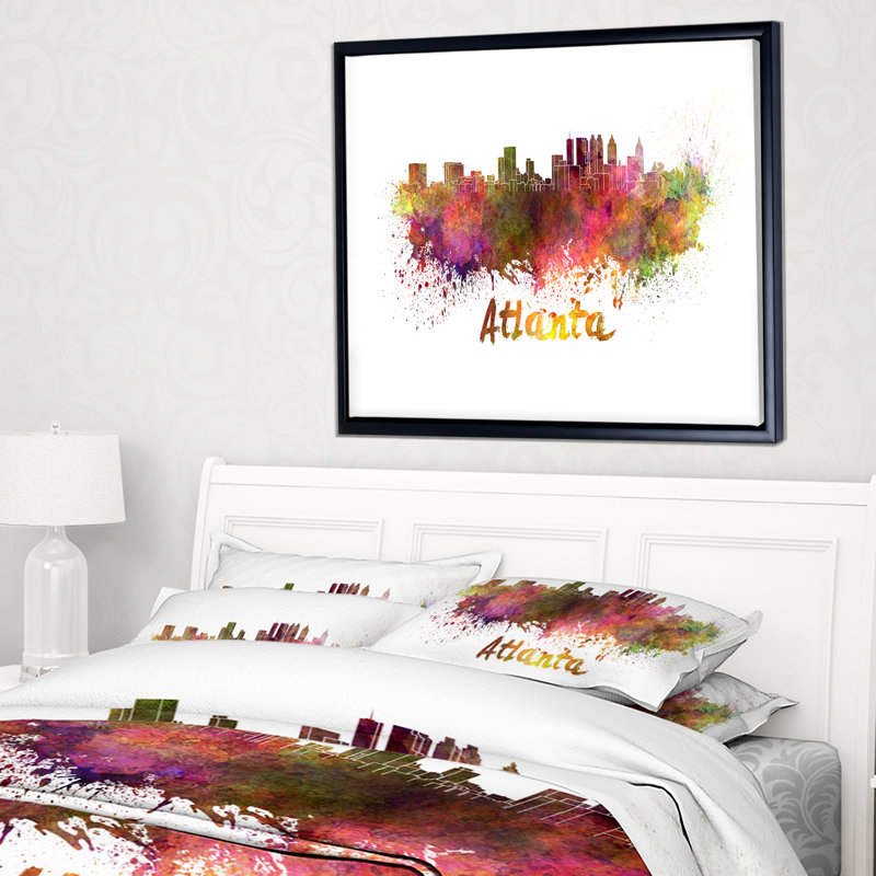 East Urban Home Atlanta Skyline Framed Oil Painting Print On