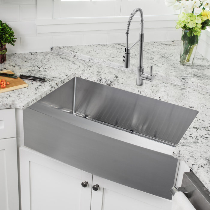 36 L X 20 75 W A Front Single Bowl Stainless Steel Kitchen Sink With Faucet 36 L X 20 75 W A Front Single Bowl Stainless Steel Kitchen Sink With Faucet