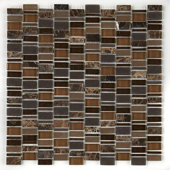 Mosaictileoutlet Linear Foil 2 X 4 Glass Mosaic Tile In Glossy Brown Reviews Wayfair
