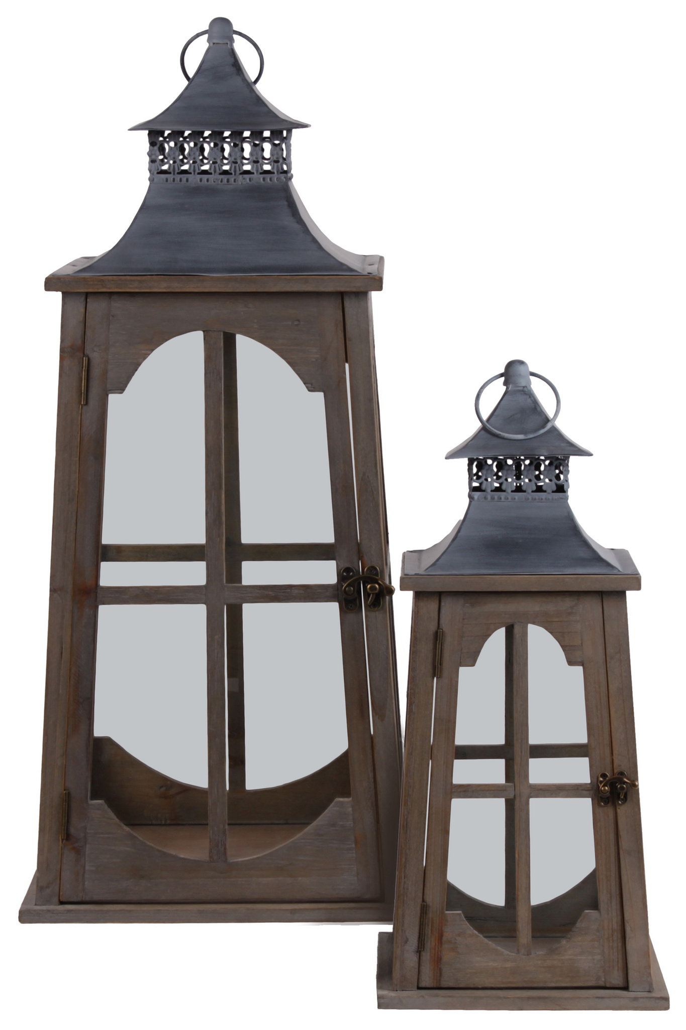Gracie Oaks Square 2 Piece Metal Lantern Set Wayfair