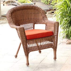 Burrowes Wicker Chair with Cushion (Set of 2)