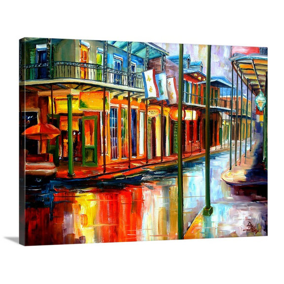 Great Big Canvas Downpour On Bourbon Street By Diane Millsap