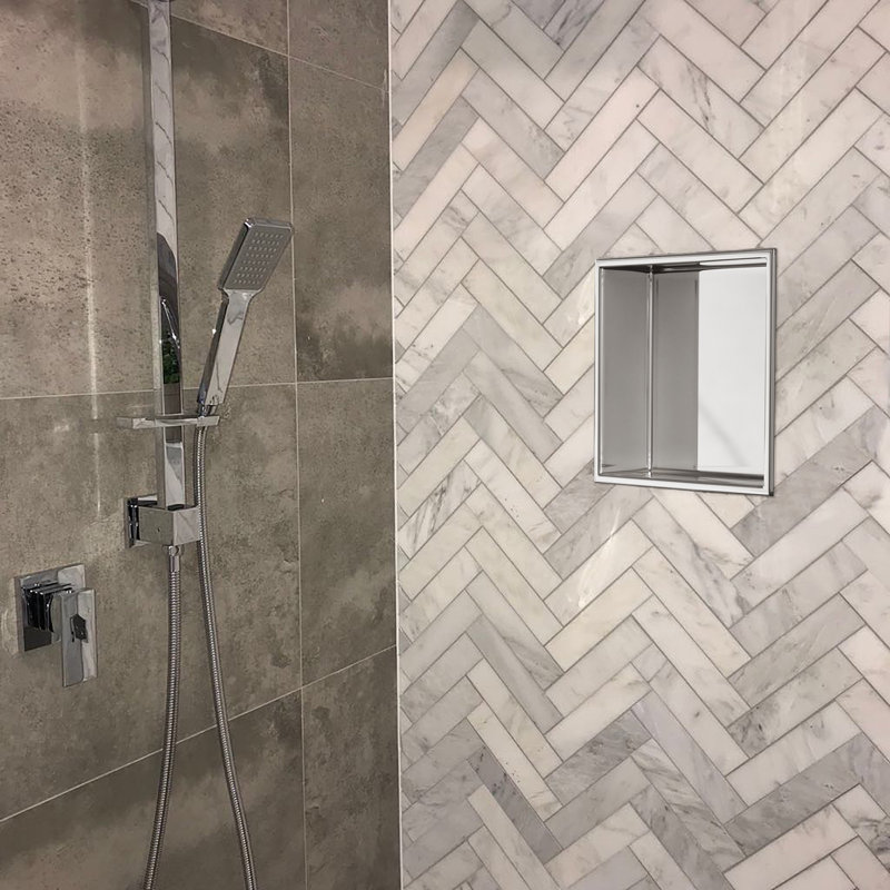 Cantrio Koncepts 12 X 12 Stainless Steel Shower Niche And Shelf