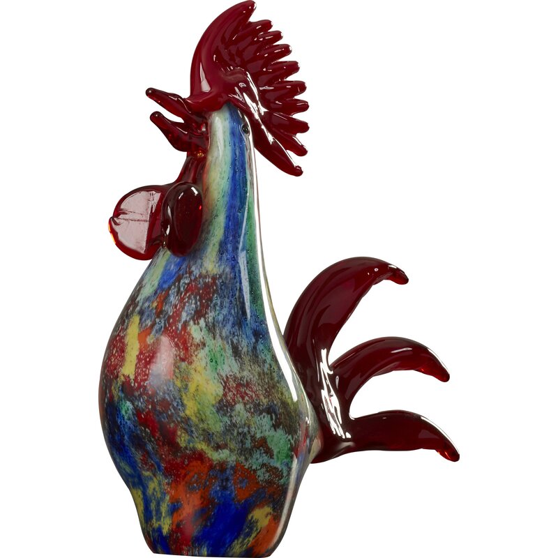 August Grove® Art Glass Rooster Figurine & Reviews 