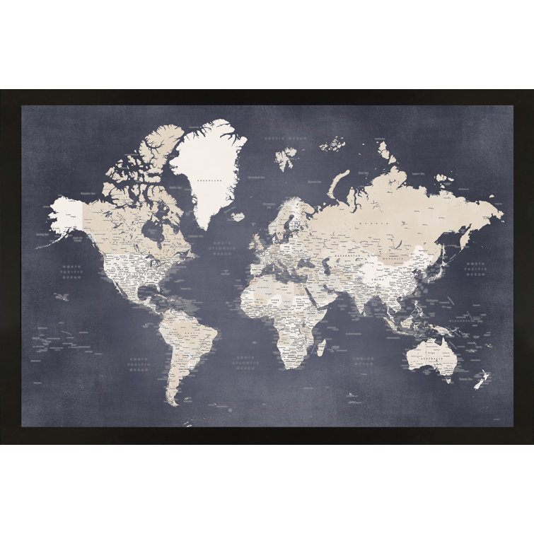 Magnetic World Map Framed Home Magnetics Framed World Magnetic Map In Earth Tones & Reviews | Wayfair