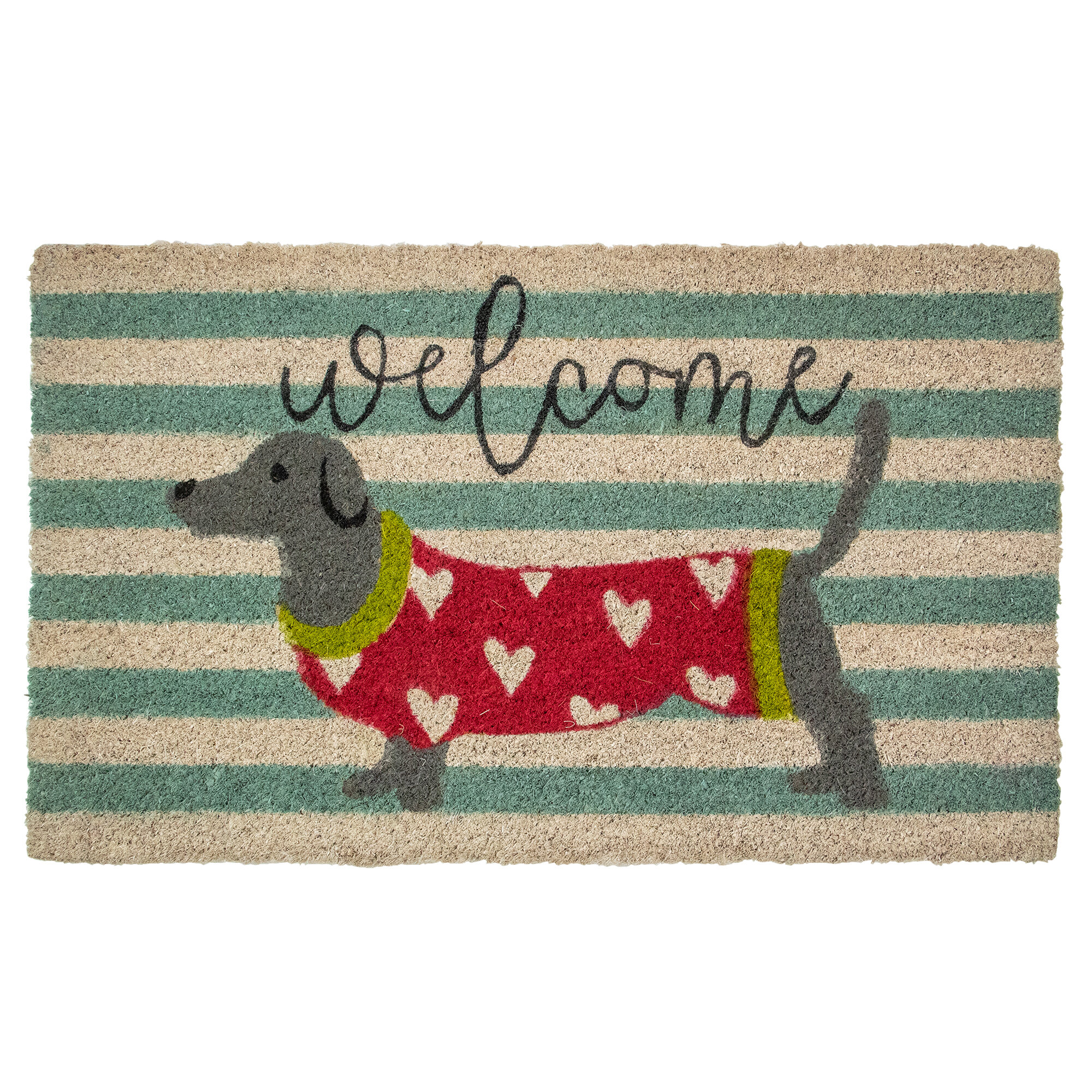 Northlight Natural Coir Rectangular Dachshund Dog Welcome Doormat 18