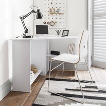 white corner desk table