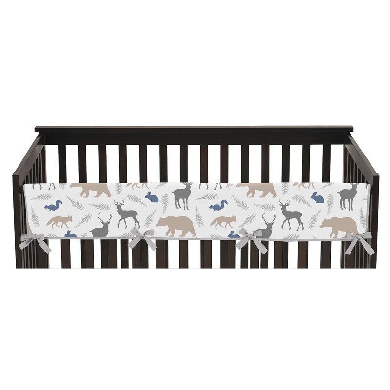 Sweet Jojo Designs Woodland Animals Long Crib Rail Guard Cover