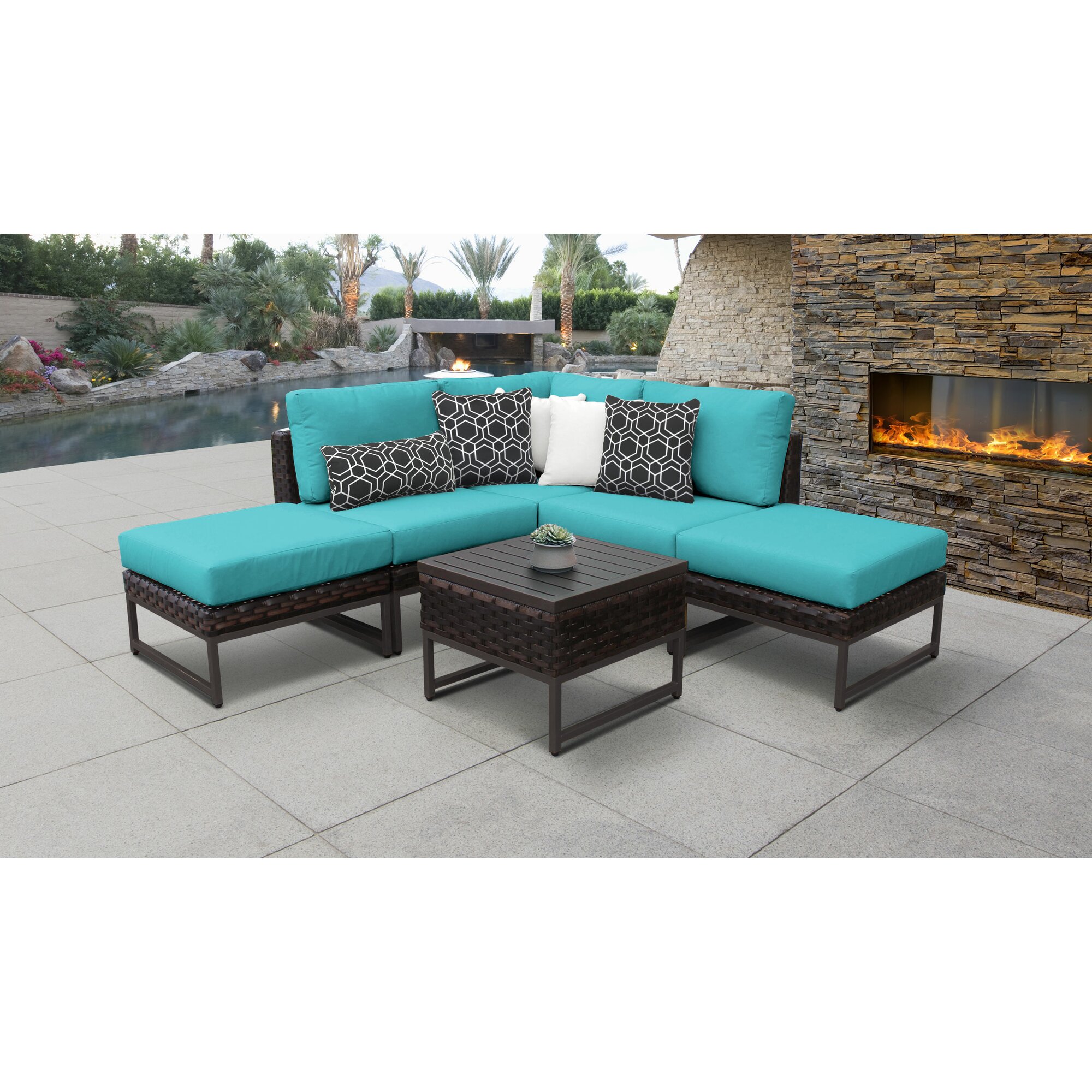 Nauvoo Wicker 4 Person Seating Group