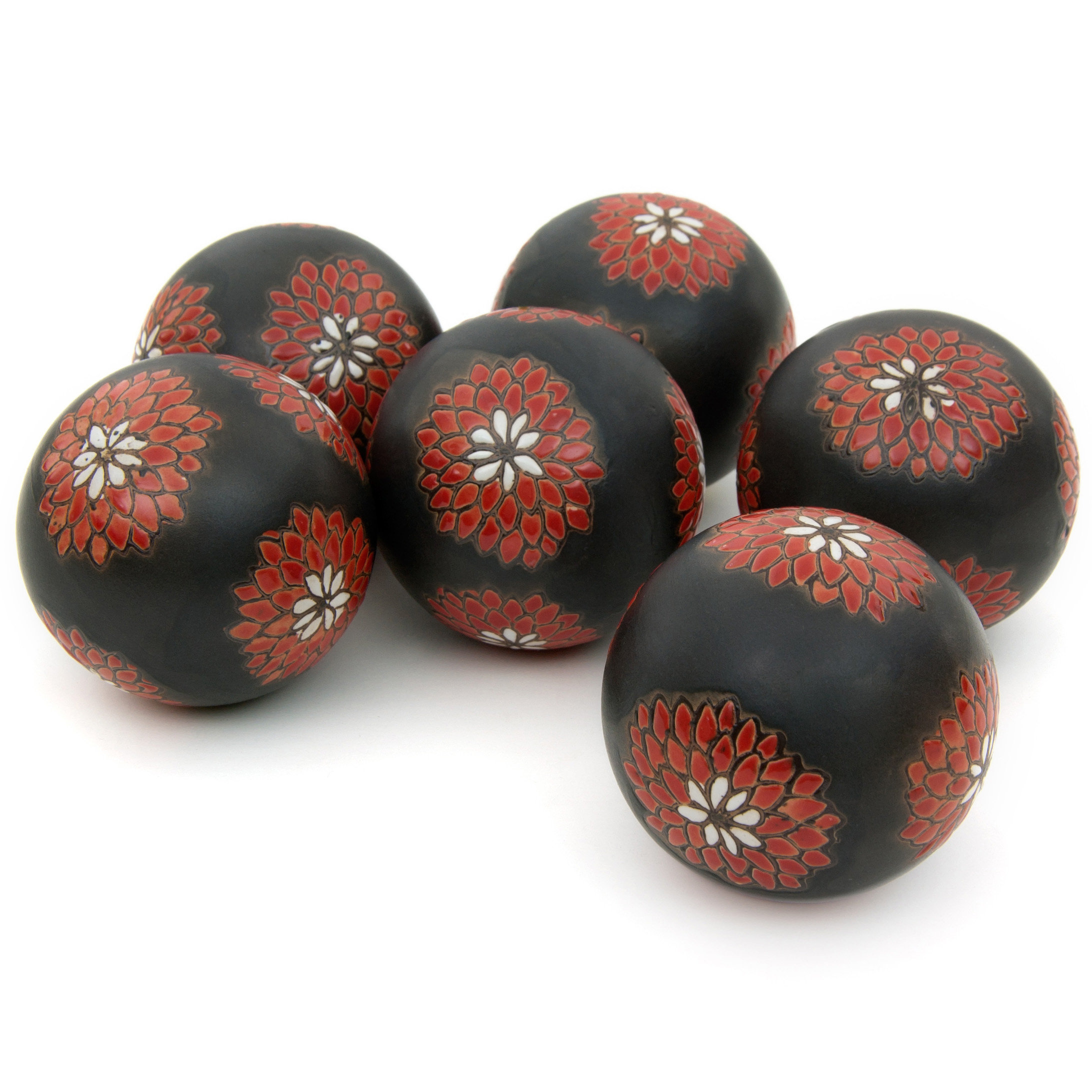 World Menagerie Cowan Porcelain Floral Decorative Balls Reviews