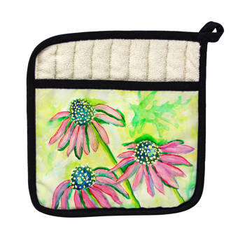 Textiles Plus Inc Printed Three Pots Of Flower Potholder Reviews Wayfair