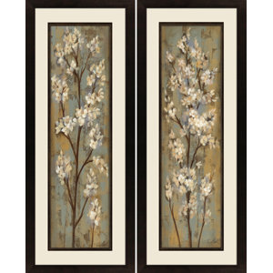 'Almond Branch' 2 Piece Rectangle Framed Painting Print Set