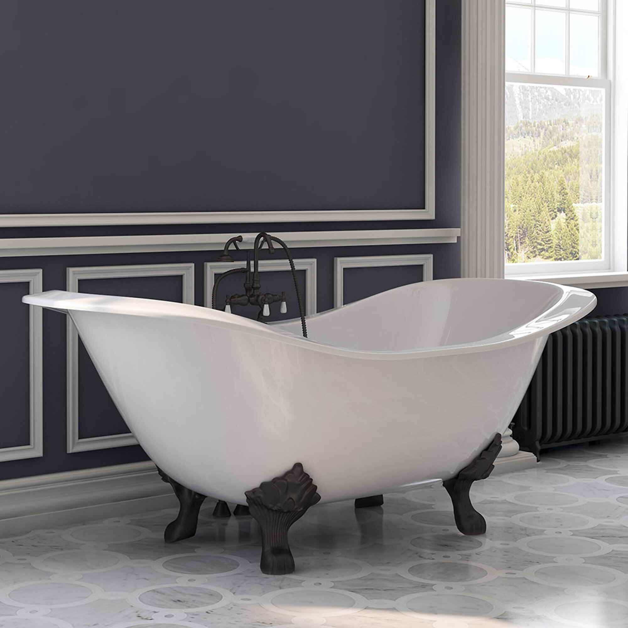 4.5 foot clawfoot tub