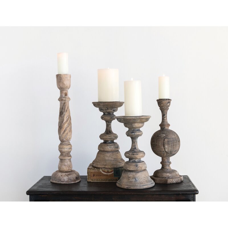 tall wood candle pillars