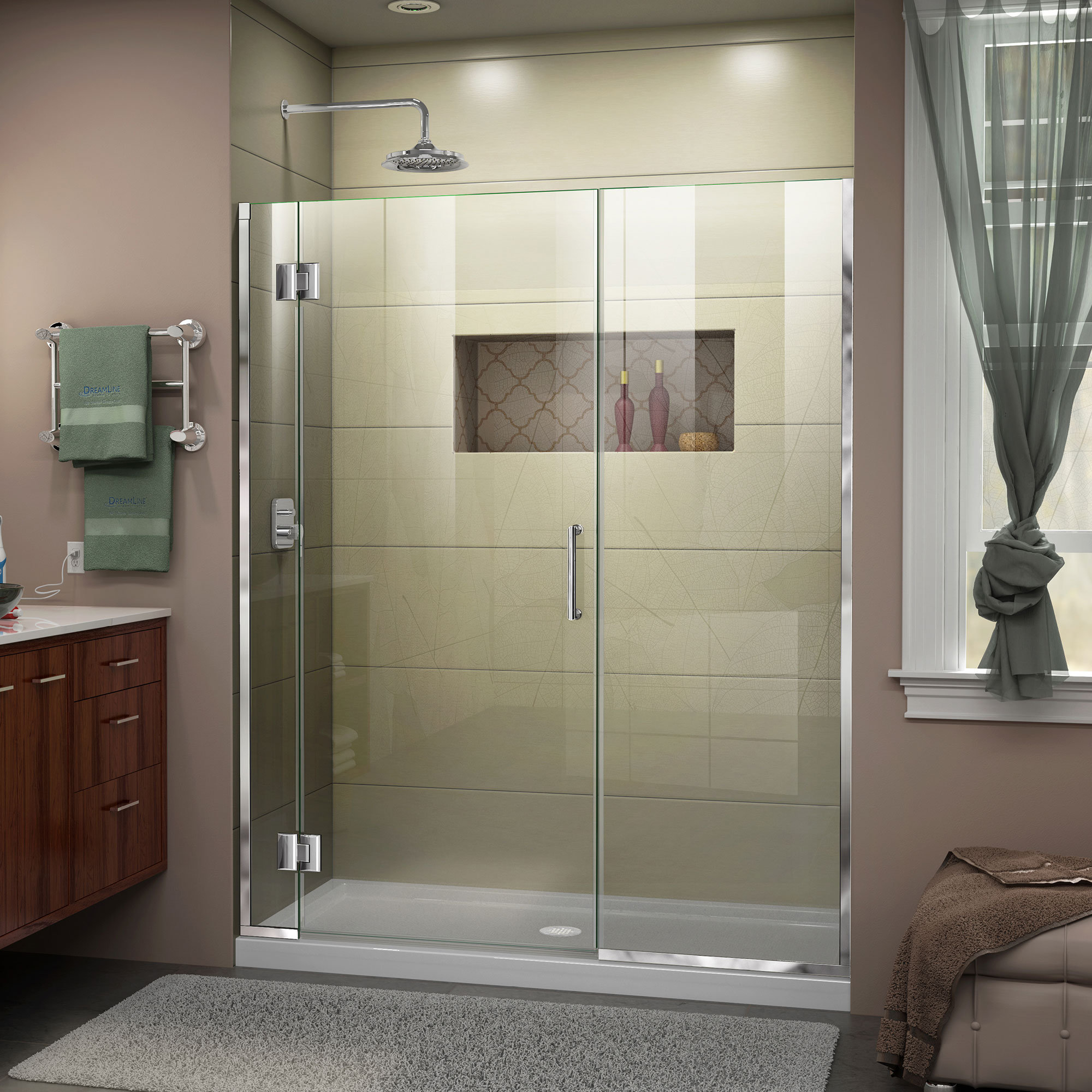 Unidoor-X 10 " W x 10 " H Hinged Frameless Shower Door