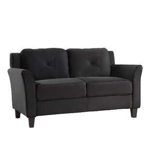 Modern Simple Button Tufted 3 Piece Chair Loveseat Sofa Set For Living Room,Black by Red Barrel Studio
