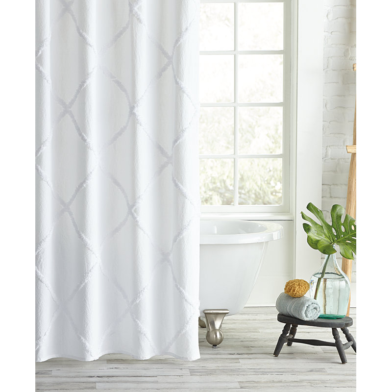 Alcott Hill Agustin Lattice Cotton Geometric Single Shower Curtain