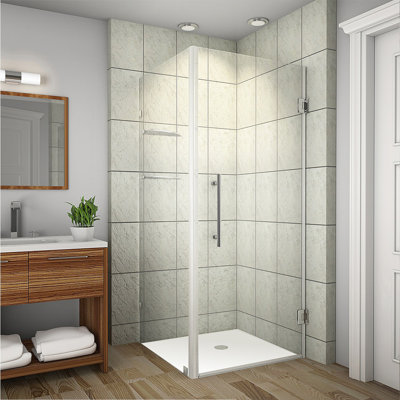 Aquadica Gs 38 X 72 Hinged Semi Frameless Shower Door Aston Finish