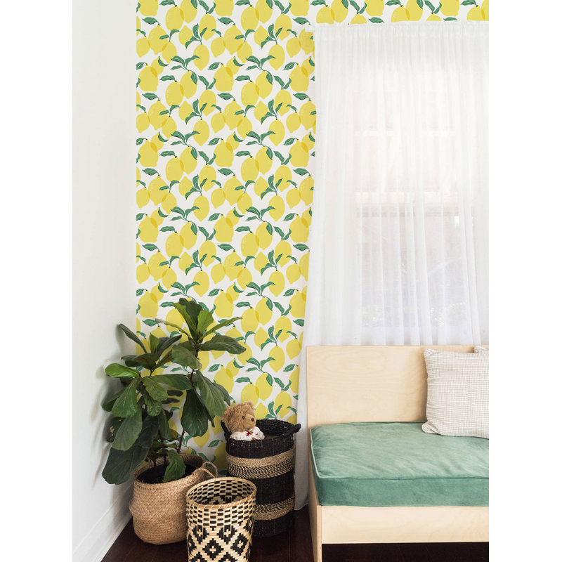 Rosalind Wheeler Pirton Lemon Paintable Peel And Stick Wallpaper