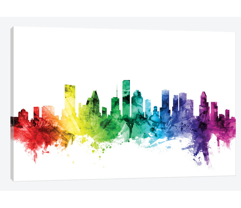 East Urban Home Rainbow Skyline Series Houston Texas Usa