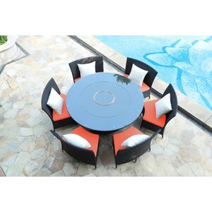 Tony 7 Piece Dining Set with Cushion