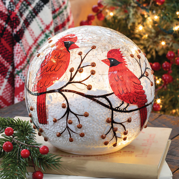 crackle glass christmas globe