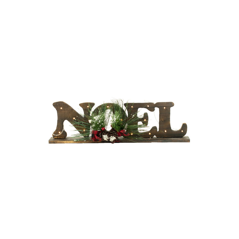 The Holiday Aisle® Enseigne lumineuse « noel » en bois foncé 7 po  Wayfair.ca