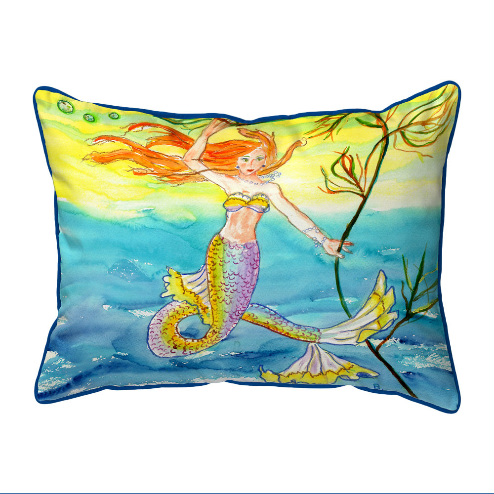 Betsy Drake Interiors Mermaid Indoor Outdoor Lumbar Pillow Wayfair