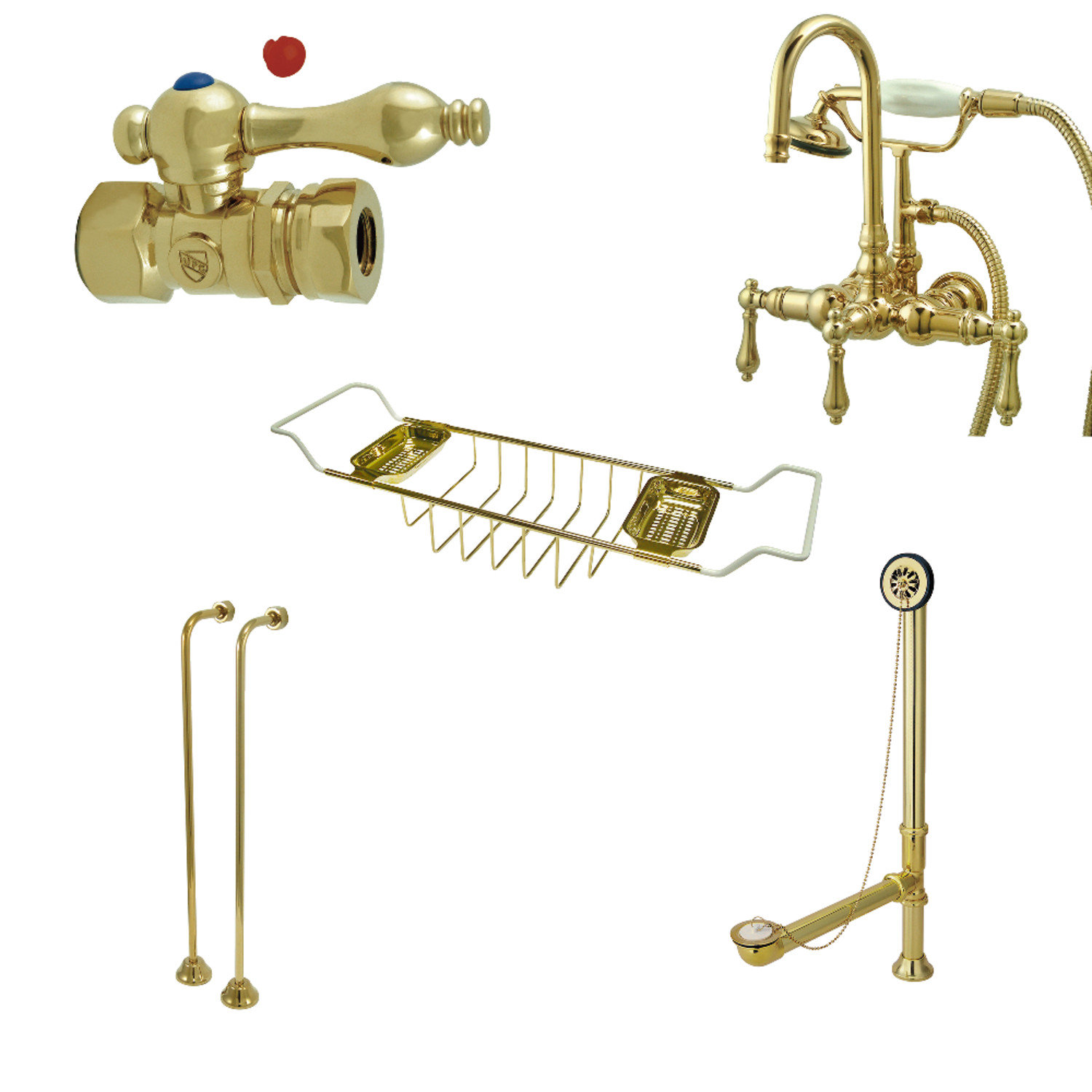 Kingston Brass Vintage Goose Neck Double Handle Wall Mounted