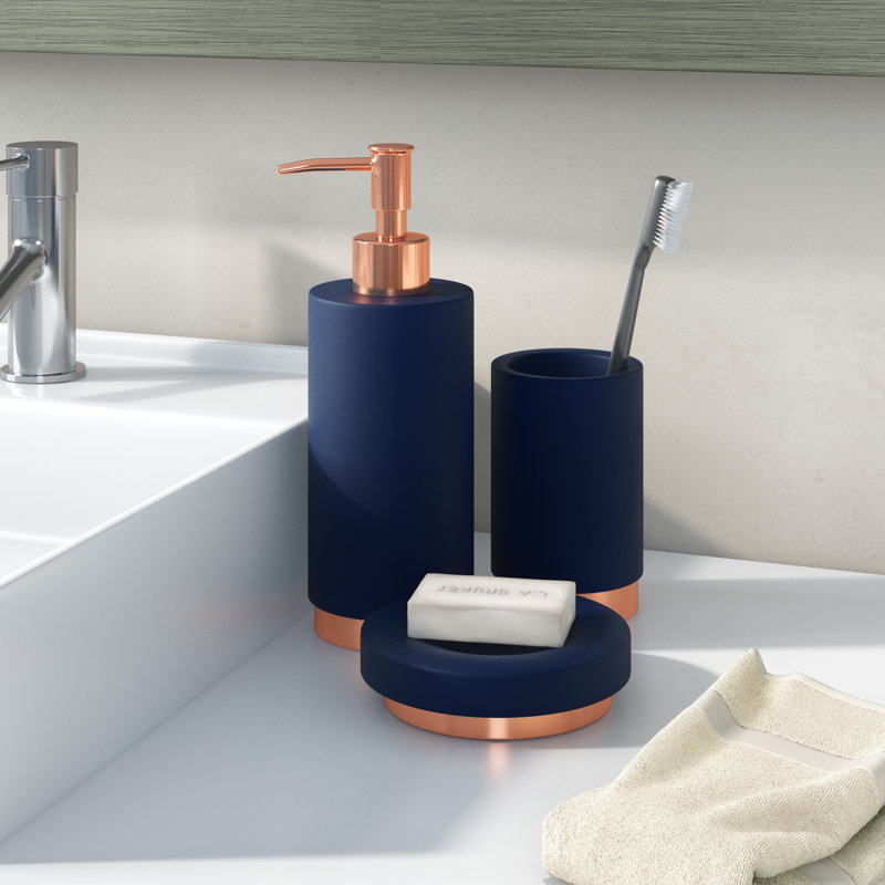 Orren Ellis Bowyer Concrete 3 Piece Bathroom Accessory Set