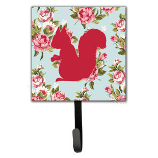 Squirrel Shabby Elegance Roses Wall Hook