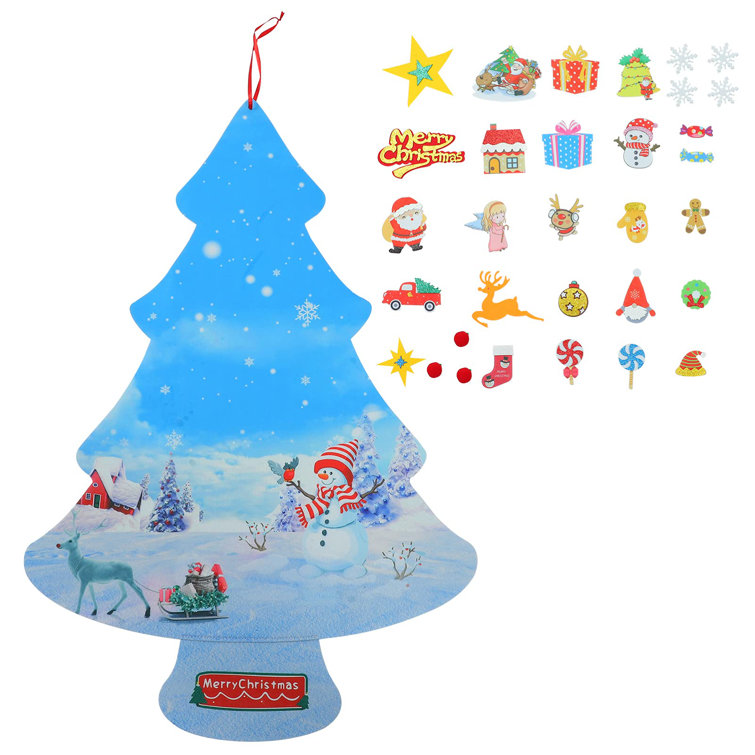 2022 Christmas Diys The Holiday Aisle® Kids Diy Felt Christmas Tree With Wall Hanging  Detachable Ornaments Advent Calendar Xmas Gifts 2022 New Year Christmas  Home Window Door Wall Decorations | Wayfair