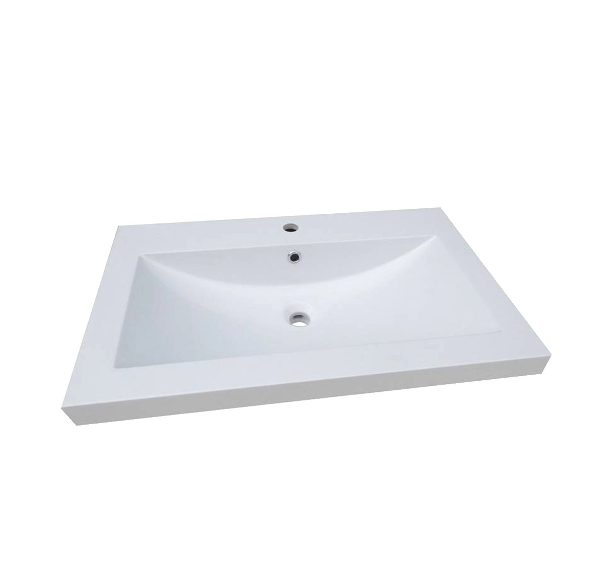 AGUA CANADA 19'' Gloss White Polymarble Rectangular Drop-In Bathroom ...