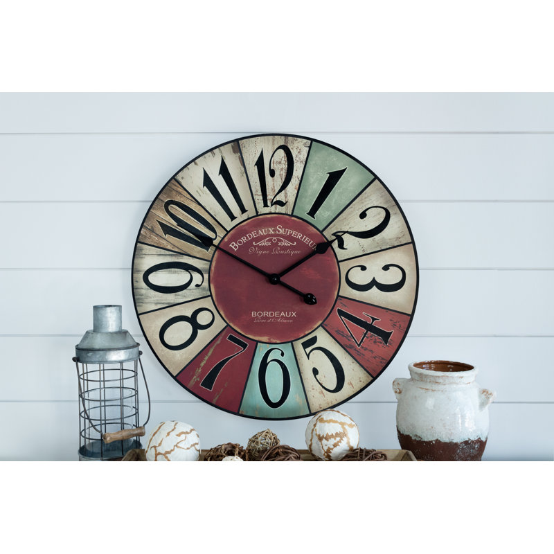 Winston Porter Oversized Ruairidh Shabby Elegance 24 Wall Clock Oversized Ruairidh Shabby Elegance