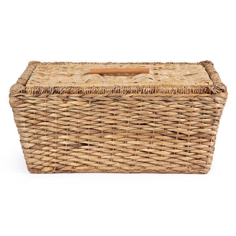 Bayou Breeze Wicker Toy Chest Rattan Basket with Lid | Wayfair