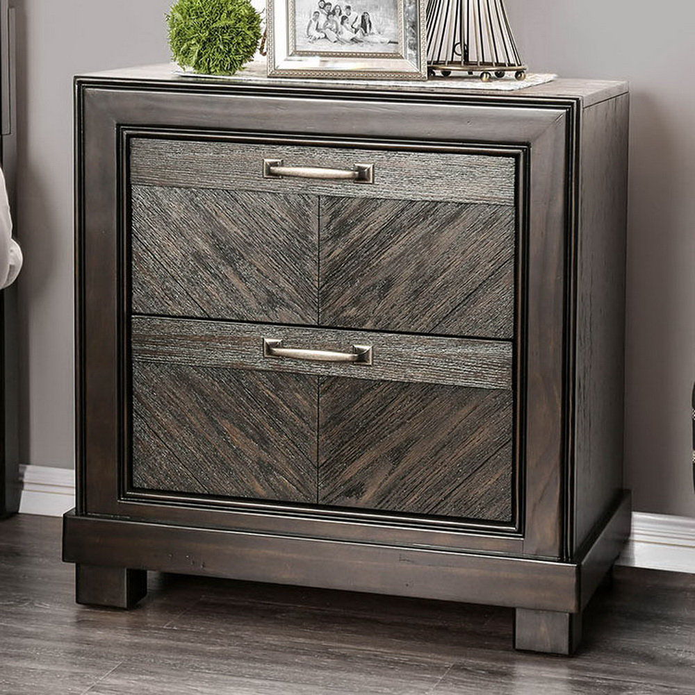 Gracie Oaks Ridgway 2 Drawer Nightstand In Espresso Wayfair