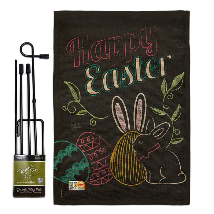 Breeze Decor Gs103054 Db Colourful Easter Eggs Burlap Spring