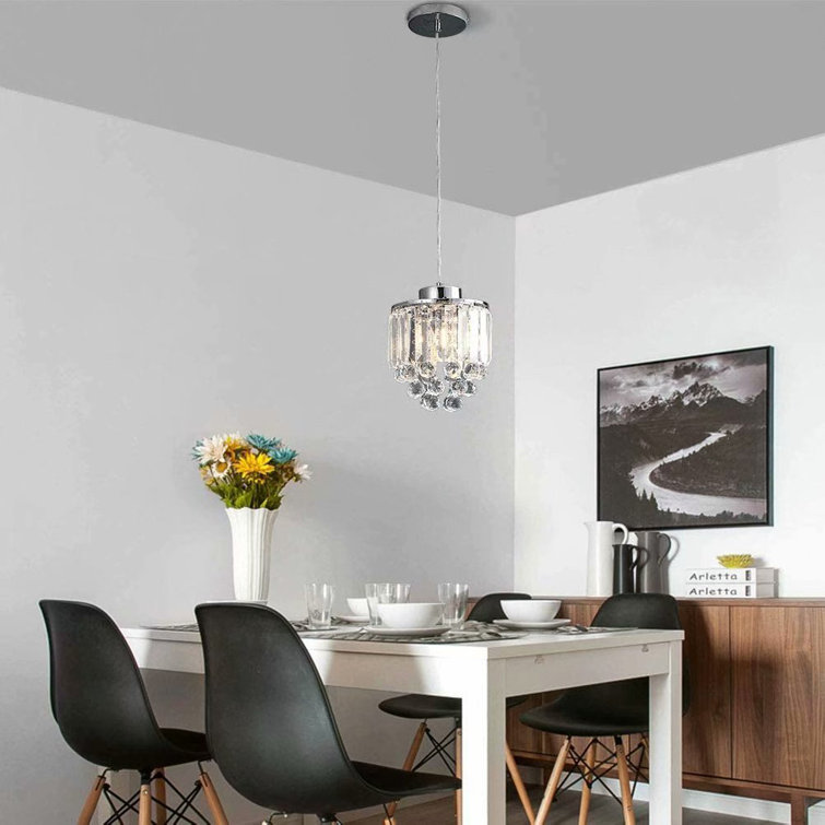 Rosdorf Park Modern Polished Led Ceiling Light Translucent Crystal Cover Pendant Light With Adjustable Cord 3pcs Wayfair