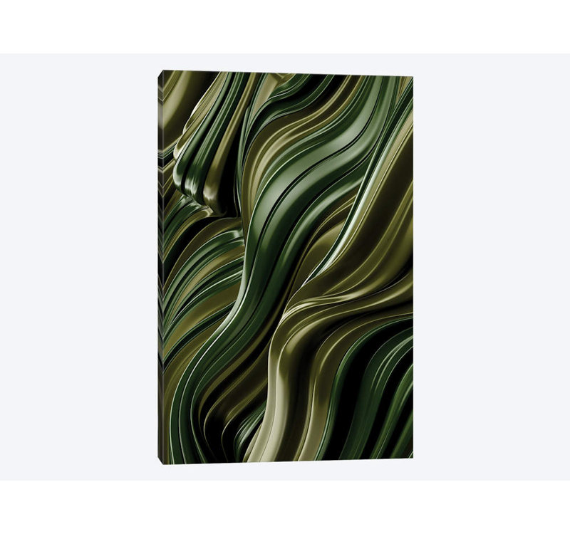 East Urban Home Green Wave Vertical By Danny Ivan Graphic Art Print On Wrapped Canvas Wayfair