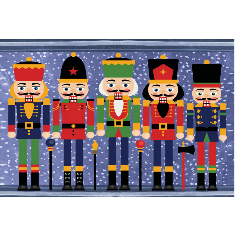 the holiday aisle nutcracker 27 in x 18 in non slip outdoor door mat reviews wayfair