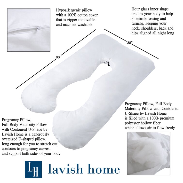 Pregnancy Pillow Full Body Maternity Pillow With Contoured U-Shape By Lavish 