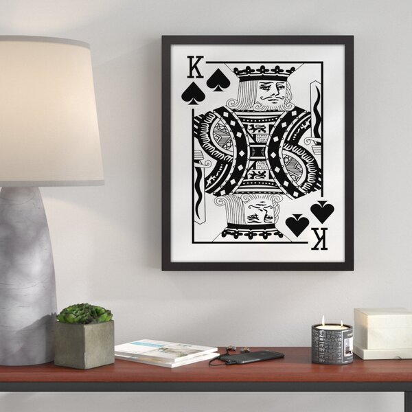 Ivy Bronx King Of Spades Playing Card Framed Graphic Art Print On Canvas Reviews Wayfair