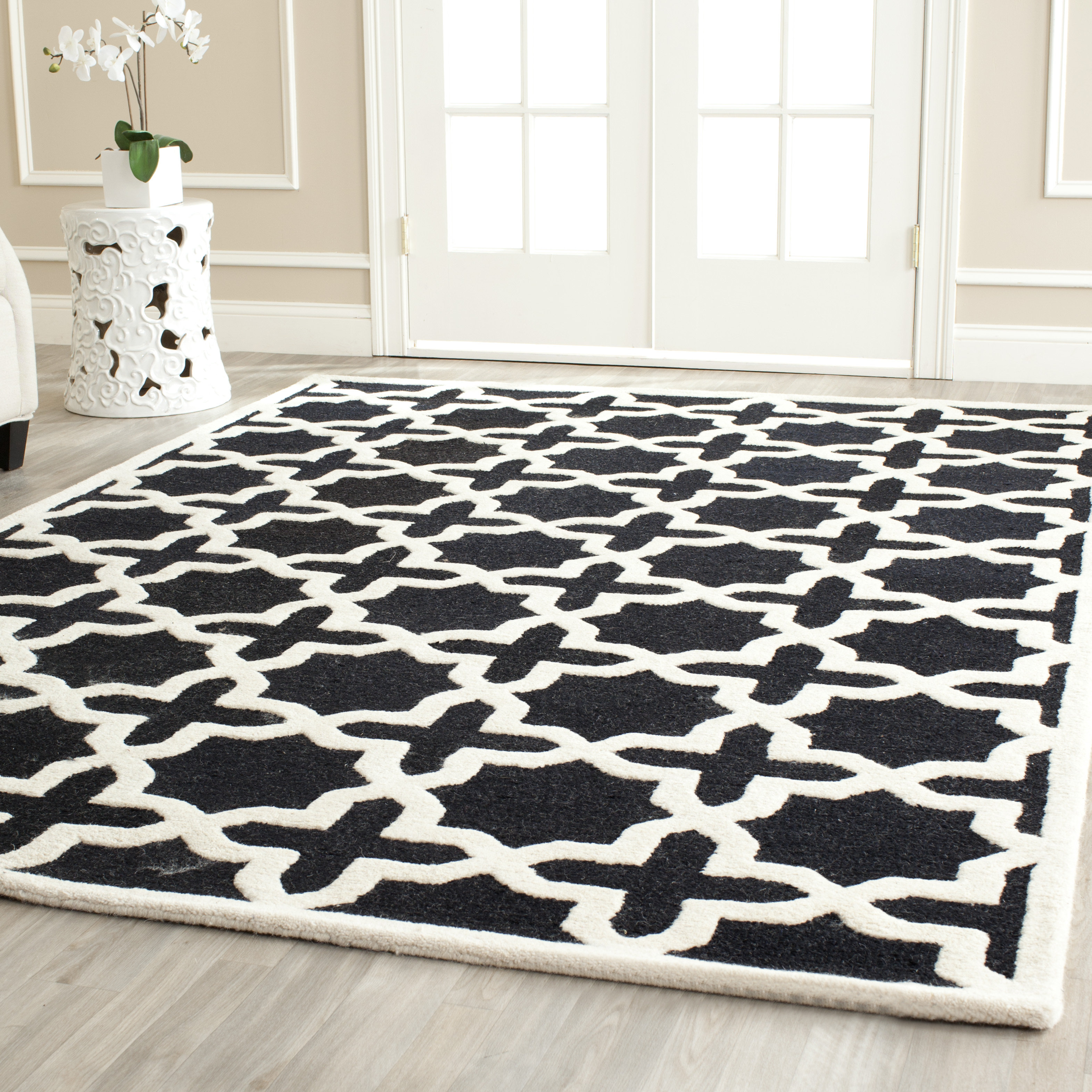Martins Hand Tufted Wool Black Ivory Area Rug Reviews Joss Main Hand Tufted Wool Black Ivory Area Rug