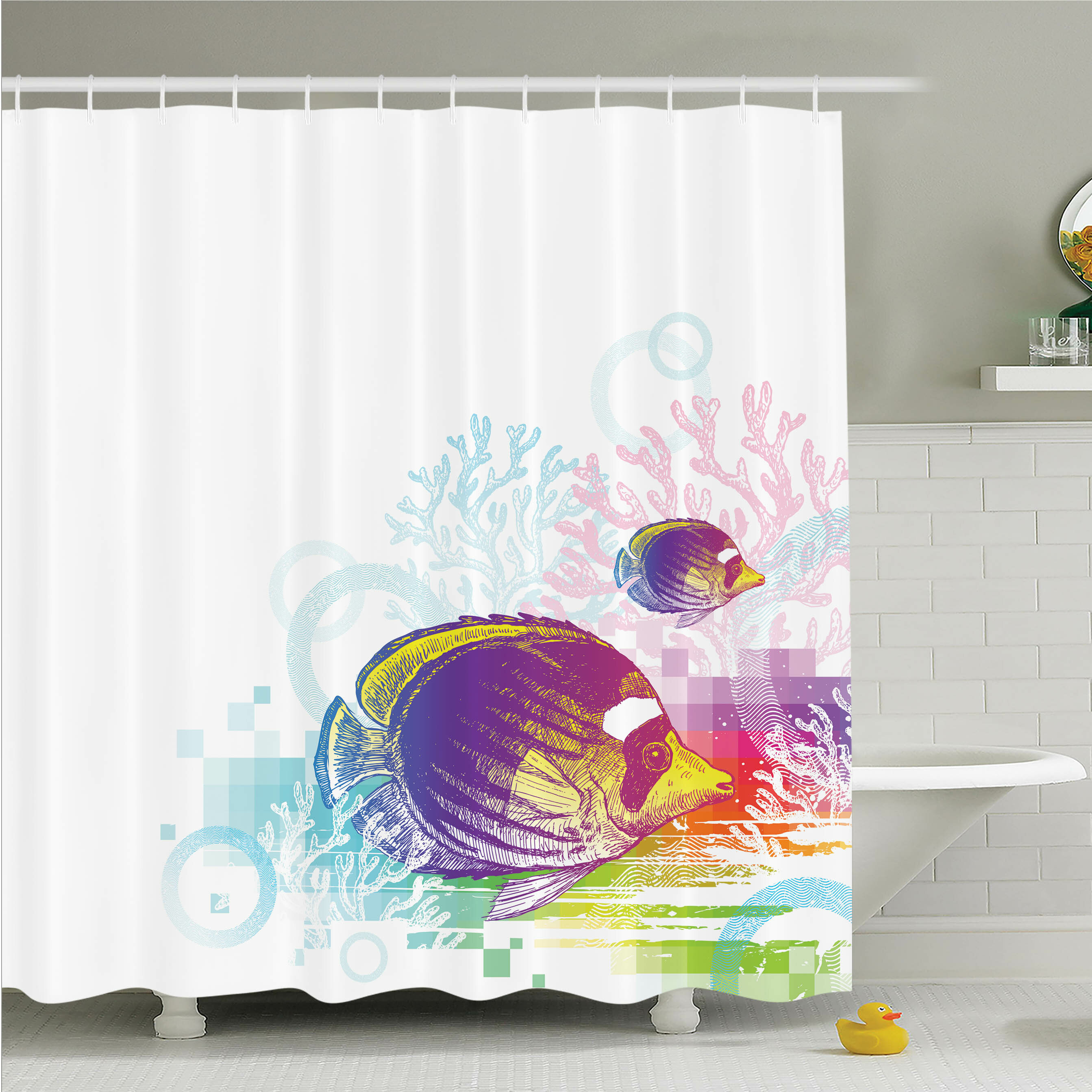 East Urban Home Fish Sea Animals Kids Shower Curtain Set Reviews Wayfair