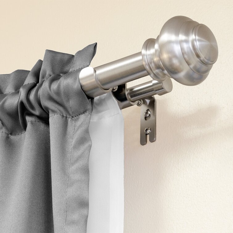 Canora Grey Parnell Knob Drapery Curtain Double Curtain Rod & Reviews ...