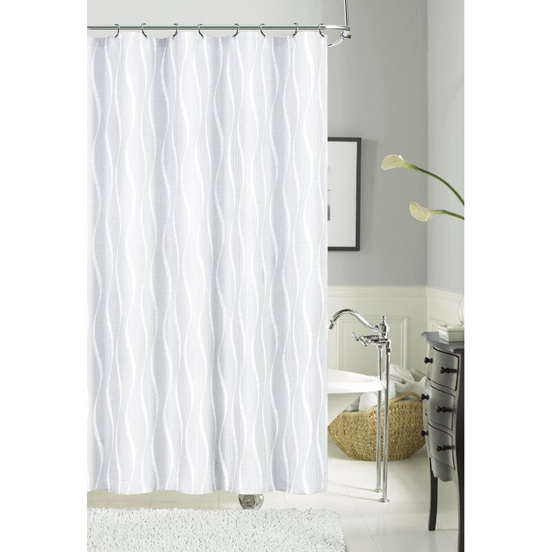 white textured curtain fabric