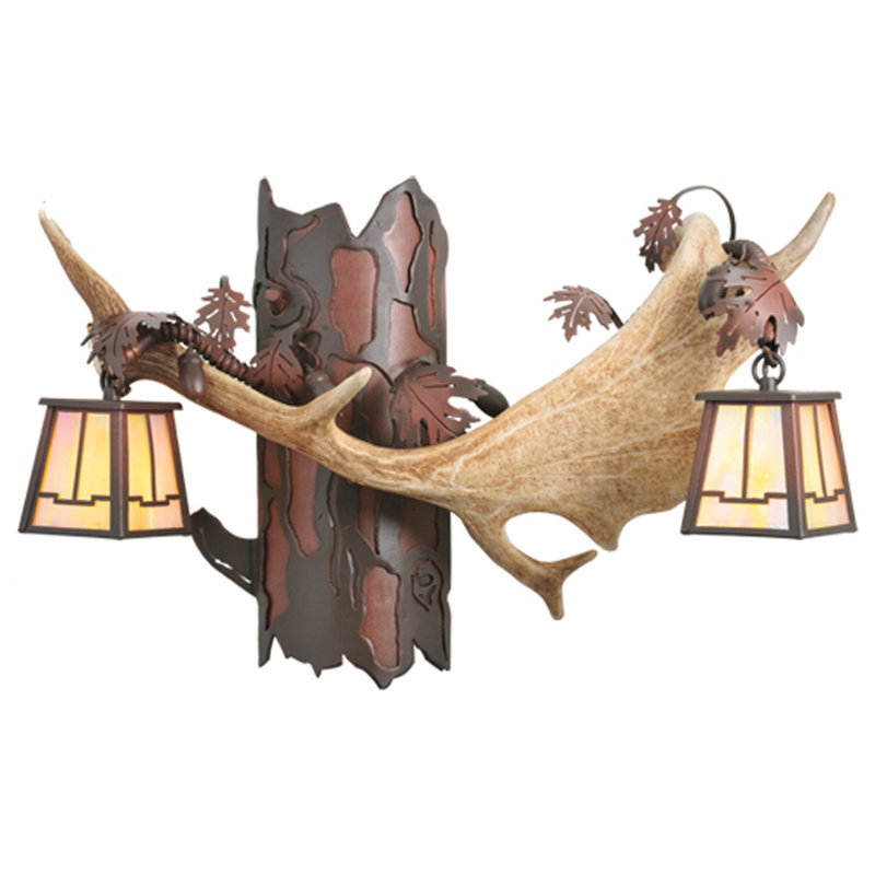 Meyda Tiffany 2 Light Antlers Fallow Deer Wall Sconce Wayfair