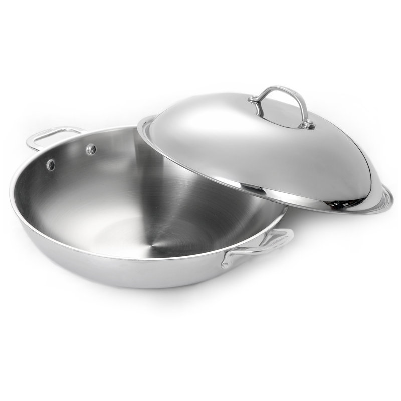 Cuisinox Super Elite 14 5 In Stainless Steel Wok With Lid Wayfair