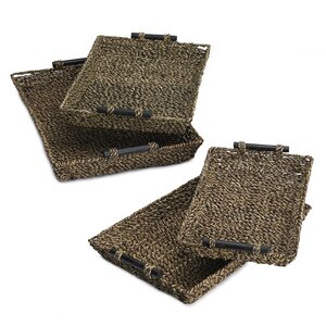 4 Piece Seagrass Nesting Tray Set