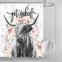 Bull Aztec Longhorn Skull Cow Tribal Western American Animals Shower Curtain 60x72 inches